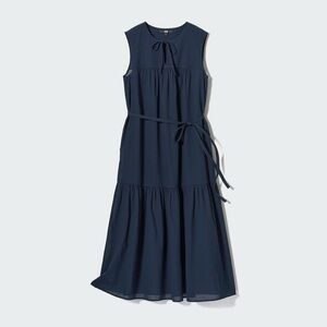 Uniqlo Dark Blue Sleeveless Midi Dress